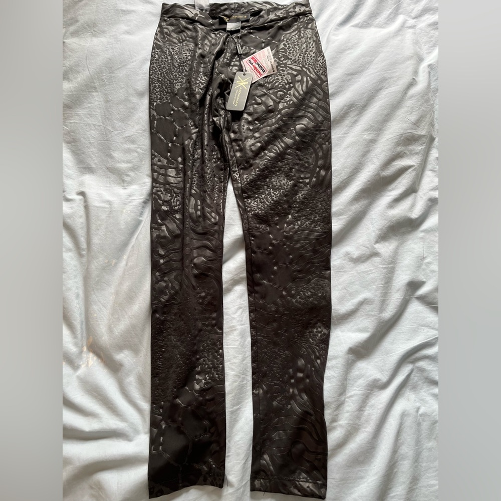 NWT: Kim Kardashian collection black embossed animal print leggings